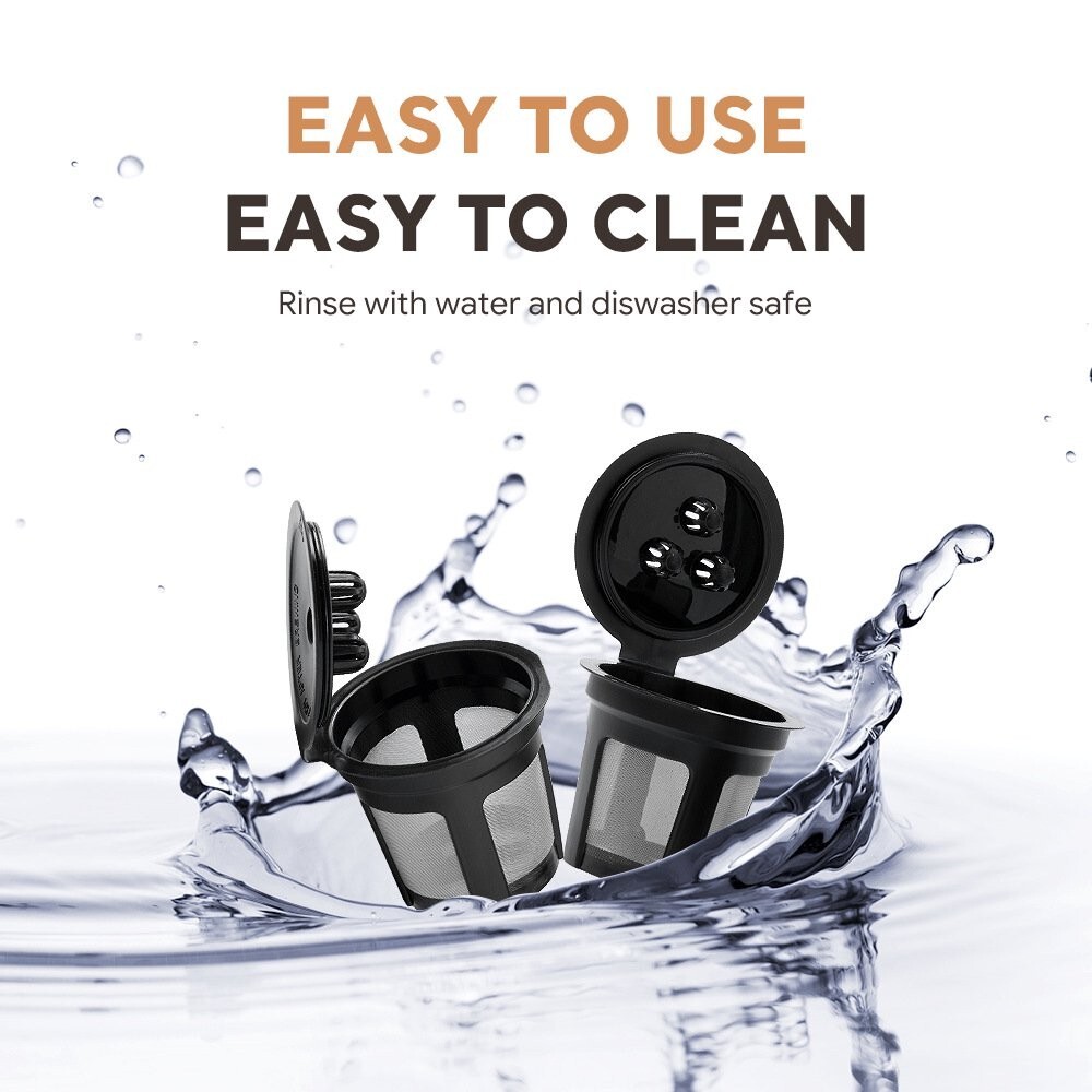 3 PACK Ninja Dual Brew Reusable Refillable K Cup Coffee Mesh Filter Pods
