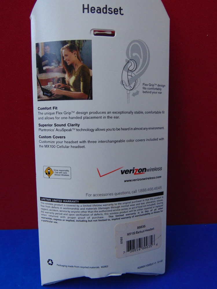 Genuine Plantronics MX 100 Comfortable Headset New & Sealed