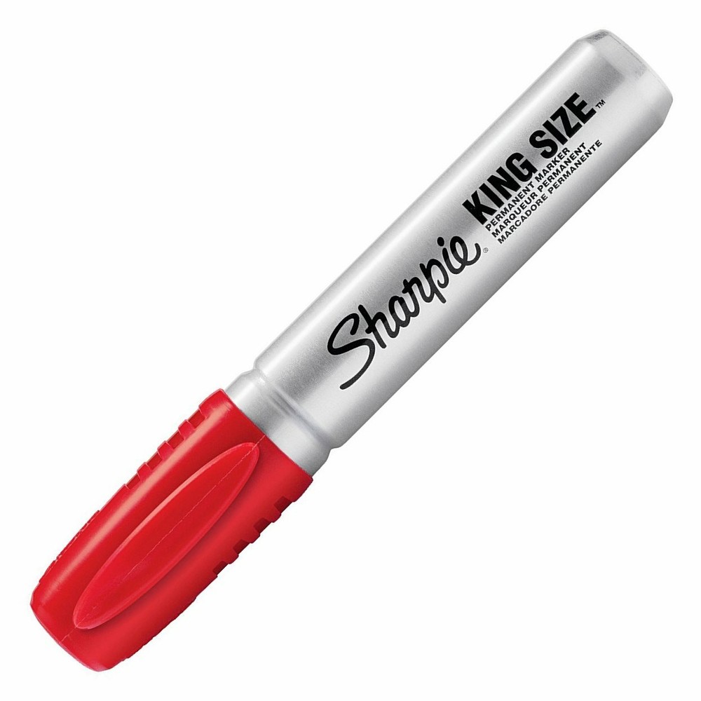 15002 Sharpie King Size Permanent Marker, Chisel Tip, Red Ink, 1 Each