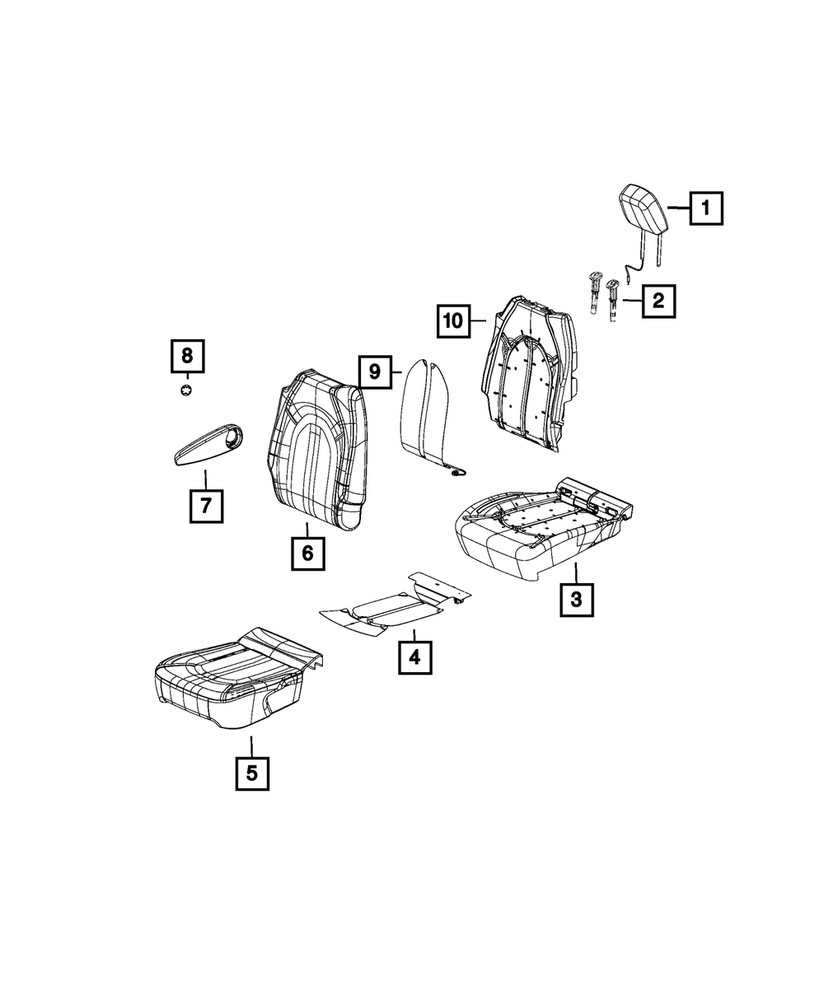 Genuine Mopar Headrest Sleeve Non-Locking 5RN61LV5AE