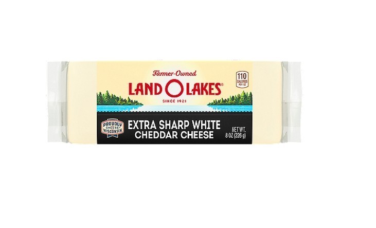 Land O Lakes Extra Sharp White Cheddar Cheese, 8 oz (3 Pack)