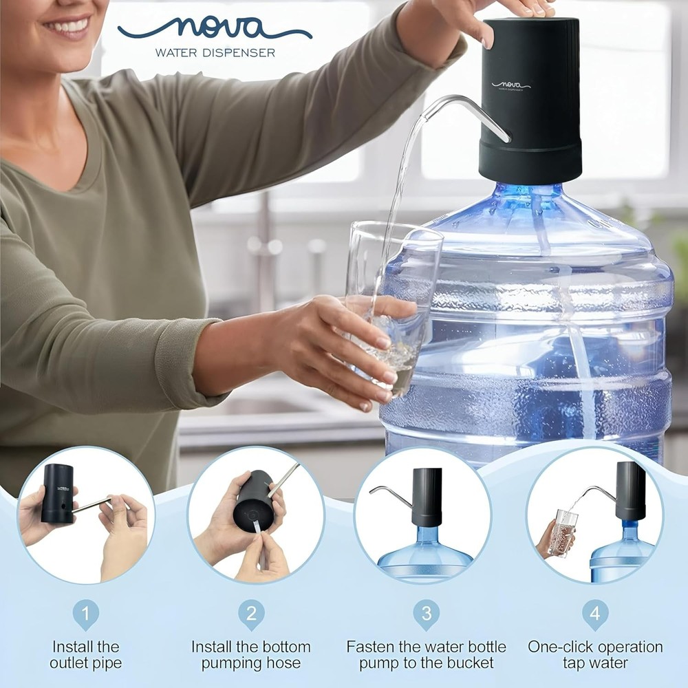 Safe and Easy GetSetNova Water Pump - Compact Dispenser for Home & Office