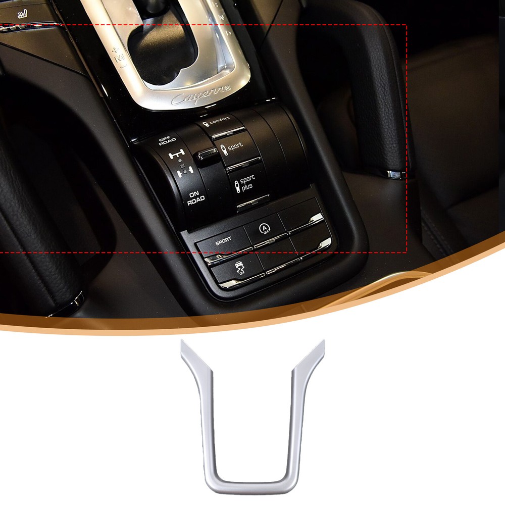 ABS Silver Center Console Gear Shift Frame Trim For Porsche Cayenne 2011-2017