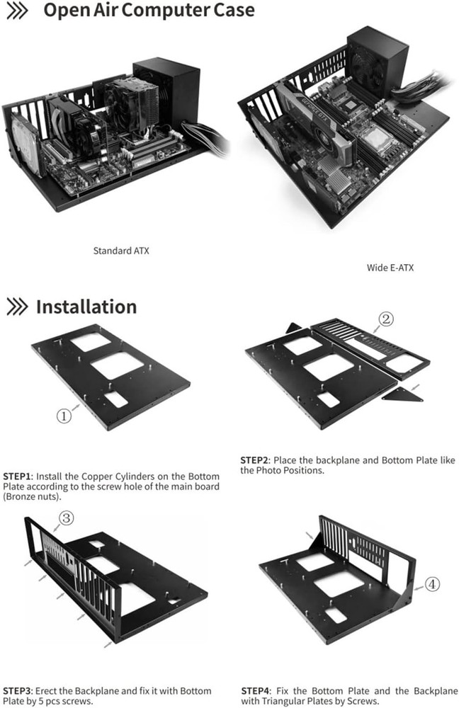 DIY Pc Test Bench Open Chassis Case Rack for ATX M...