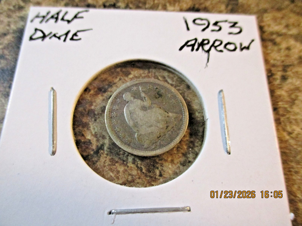 1853 ARROWS SEATED HALF DIME      CC