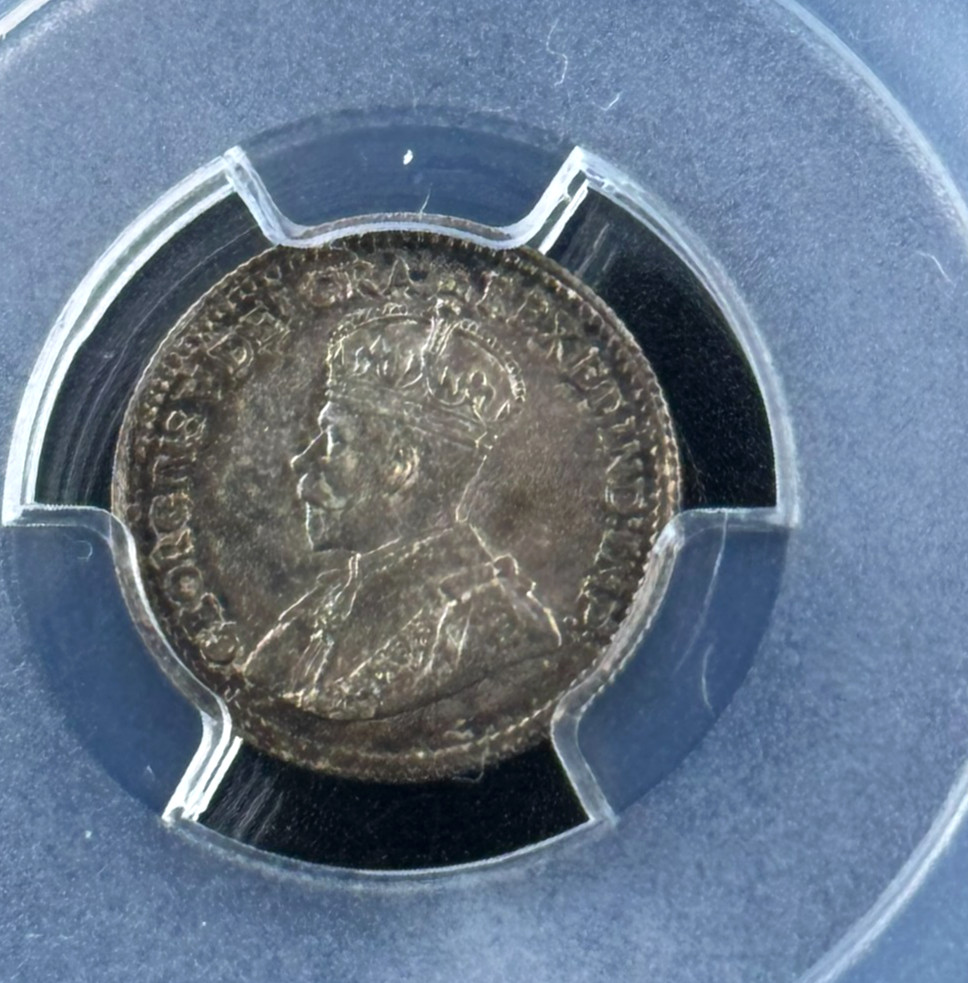 1919 Canada 5 Five Cents, SILVER, KM# 22, PCGS MS63