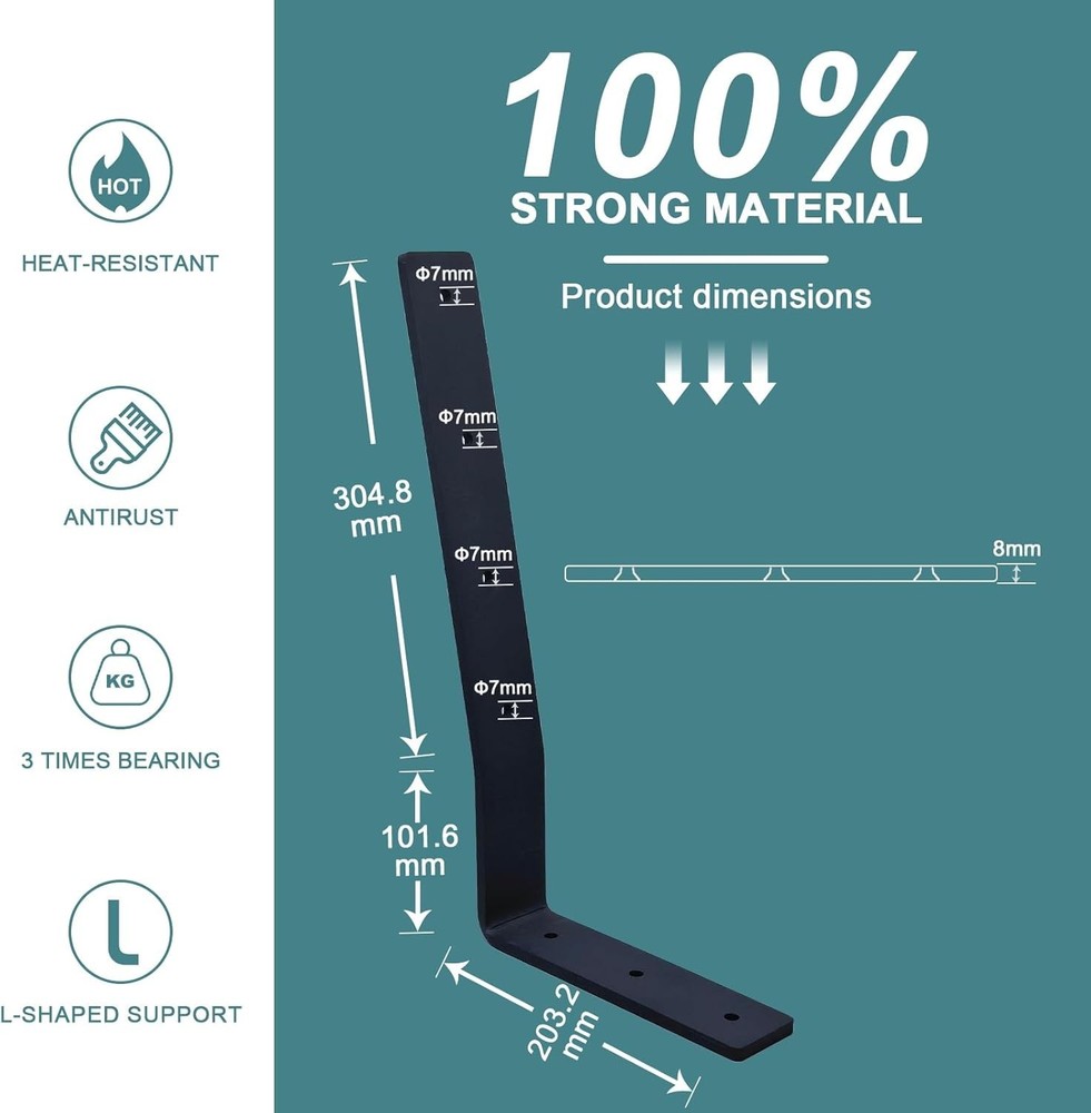 Sturdy Metal Backrest Bracket for Chairs, Stools & Headboards