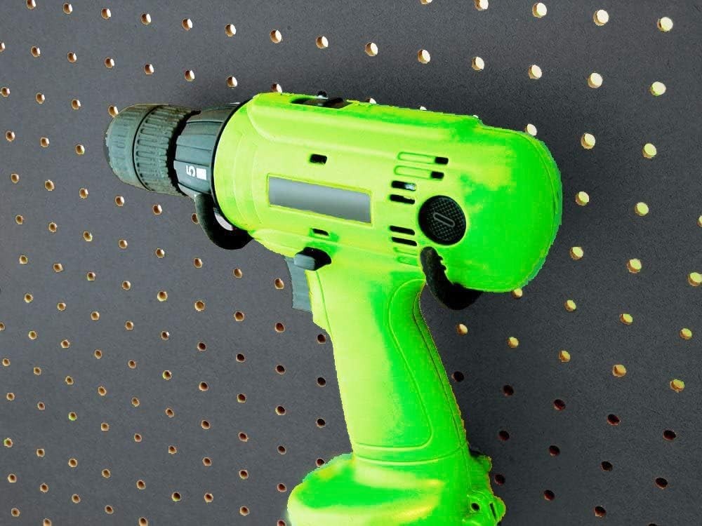 5 Hooks Pegboard Organizer - Dual Holders for Power Tools & Accessories