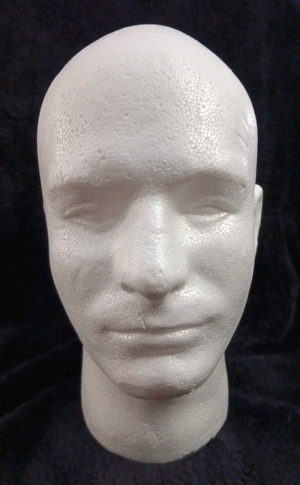 Styrofoam Male Mannequin Head Model Hat Wig Display Stand
