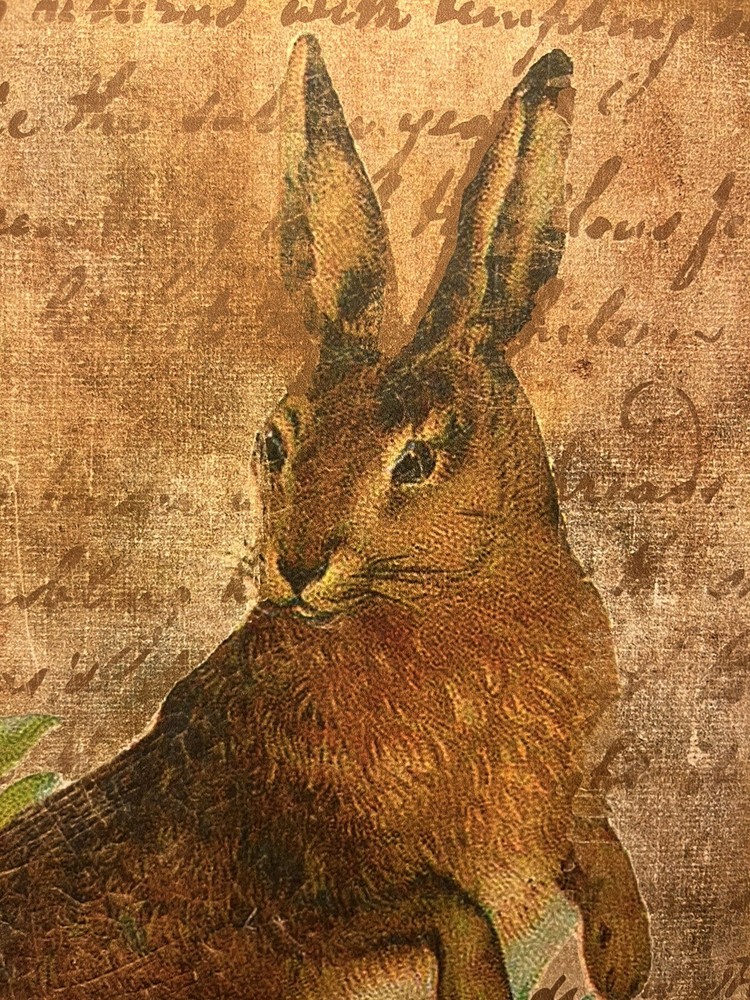 Folk Art Rabbit, Clover, Handcrafted PLAQUE / SIGN # 1