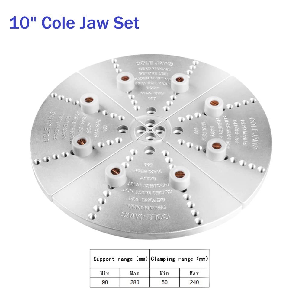 10" JAW SET JSCOLE For Nova Chucks With Accessory Buffer Kit