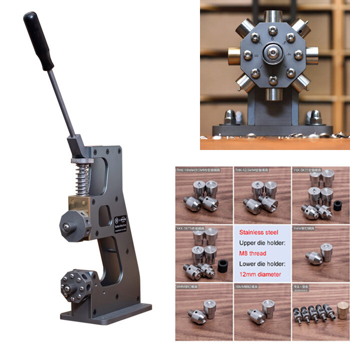 Multi Mold Button Press Machine Rivet Eyelet Snaps Hardware Installation Punch