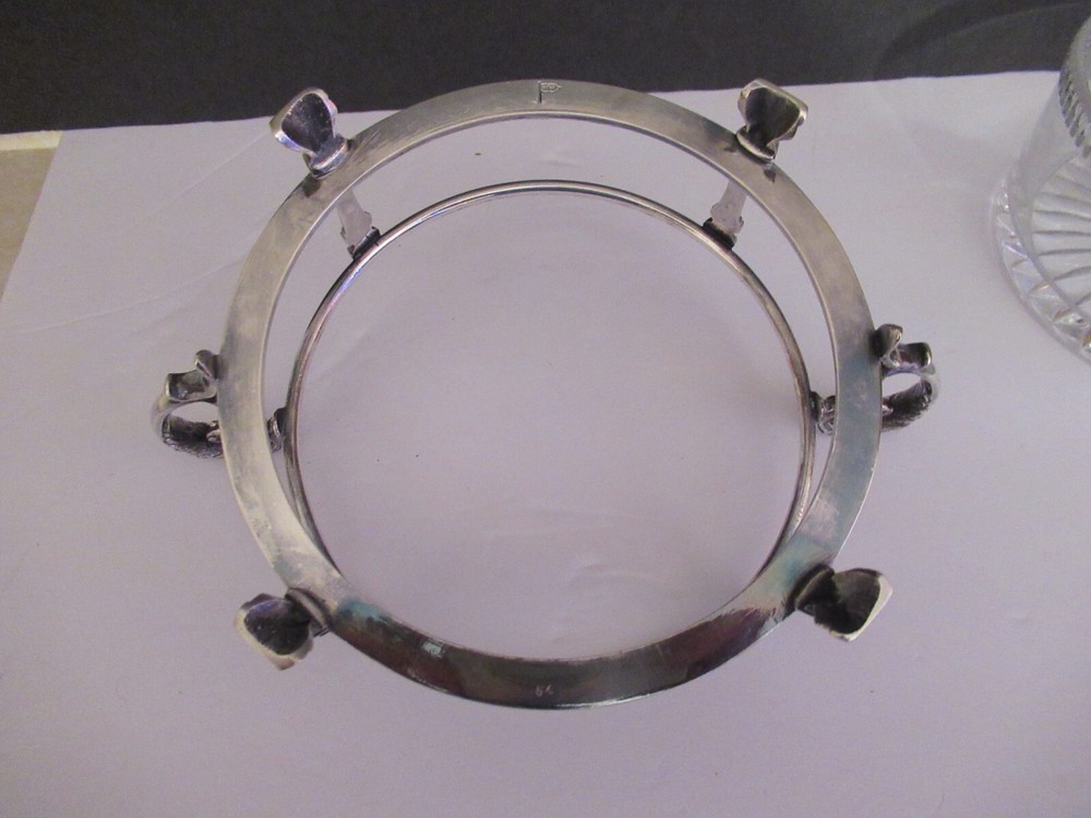 Antique Walker & Hall Silver Glass Compote Dish Bowl