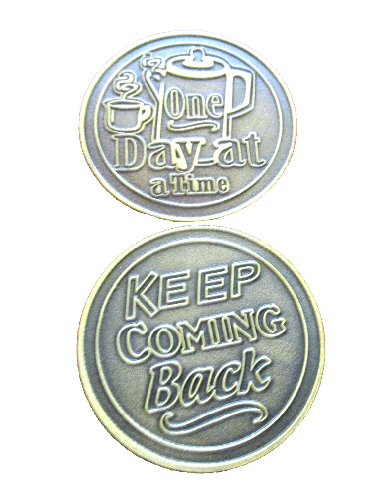 Coin Chip Brass Token Surrender Medallion Inspirational 12 Step Programs AA NA