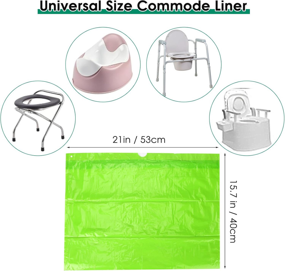 Bedside Commode Liners with Absorbent Pads, Disposable Commode Bags/Pads, Scente