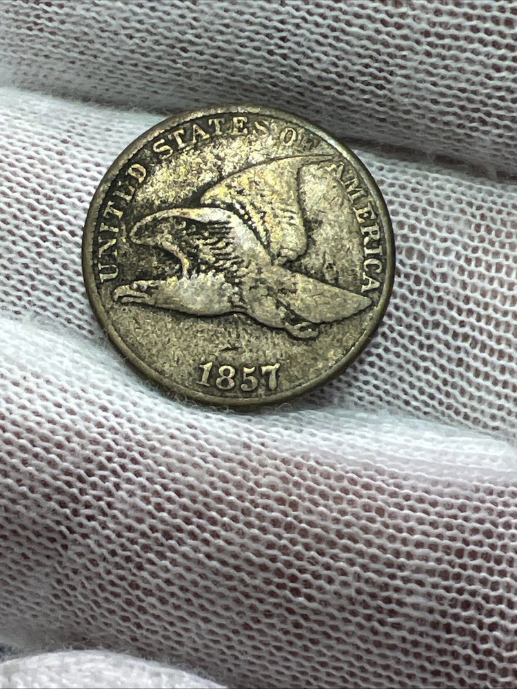 1857 Flying Eagle Cent Penny.  Nice Condition Old US type coin!