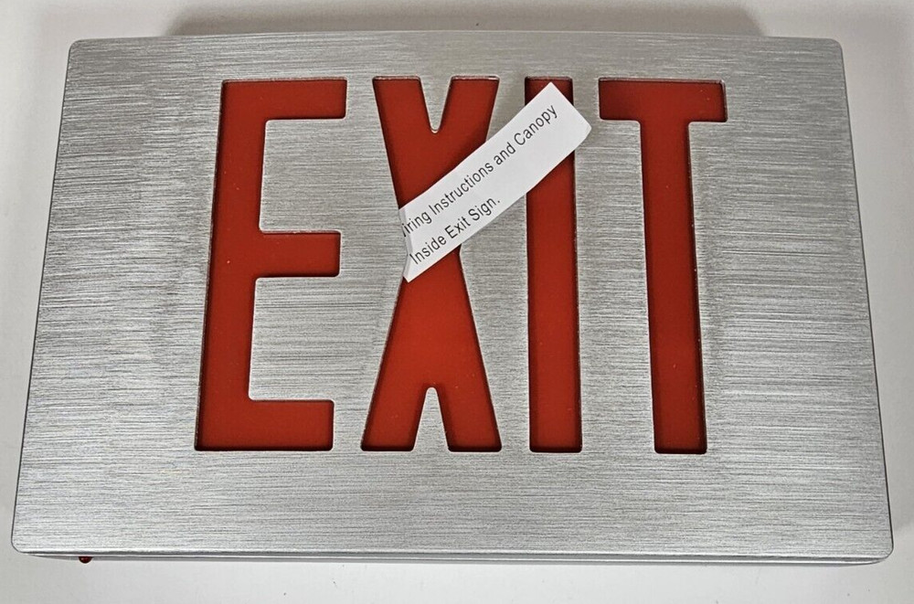Modern LED Solid Die Cast Aluminum Red Exit Sign KXTEU1RAA