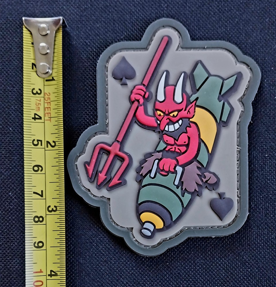 3D PVC Hook Backing Morale Military Patch MULTICAM DEVIL BOMBER