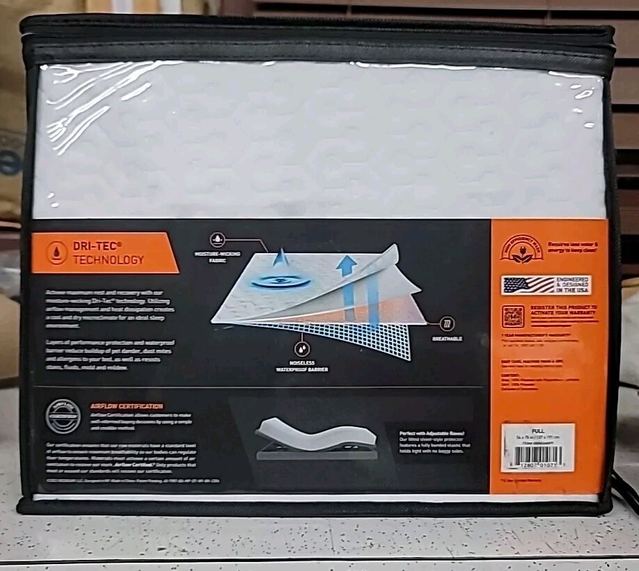 Bedgear Performance Dri-Tec Technology Mattress Protector BGM03AWFF 54x75 FULL