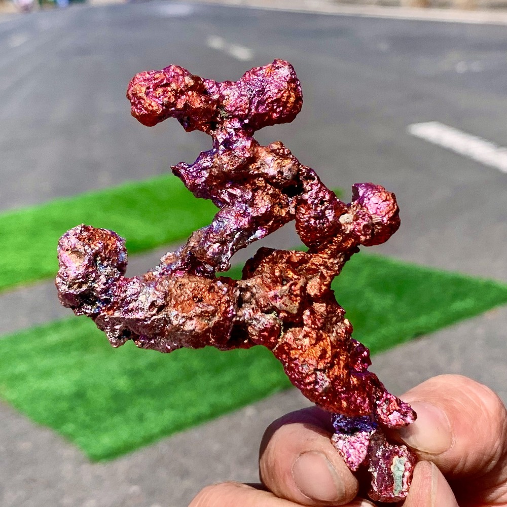 128G Rare!! iridescent Native Copper crystal mineral specimen