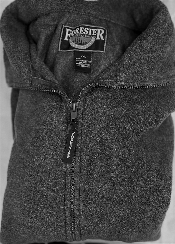 Fleece Jacket - Zipper Front - Polyester - Dark Navy | Charcoal - U.S.A. - 2X