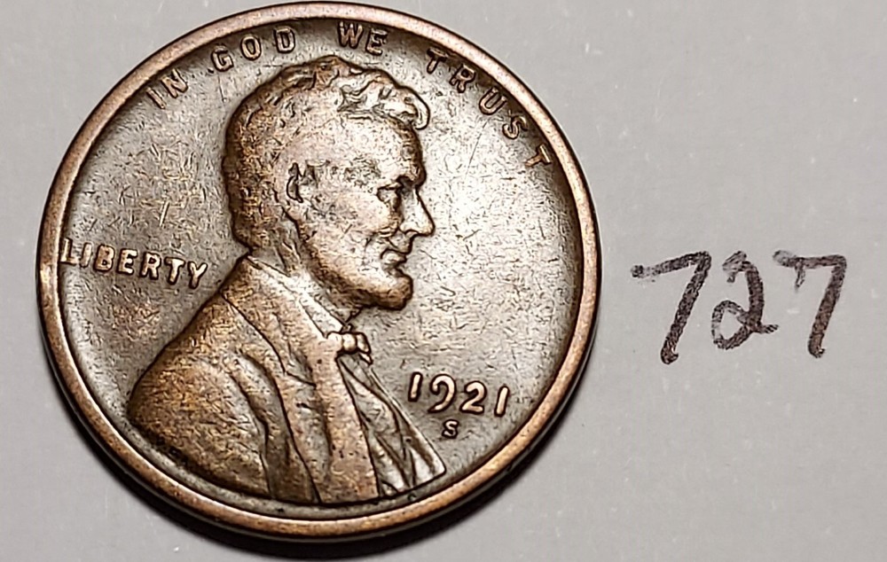 1921-S Lincoln Wheat Cent #727