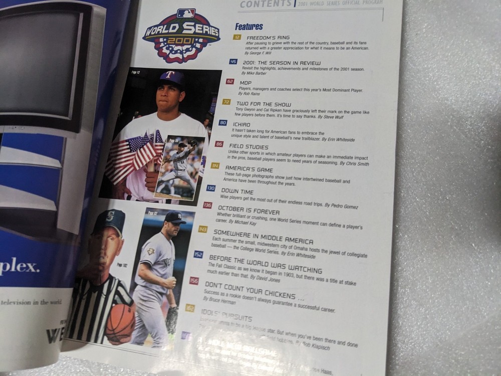 2001 World Series Program New York Yankees Arizona Diamondbacks MLB