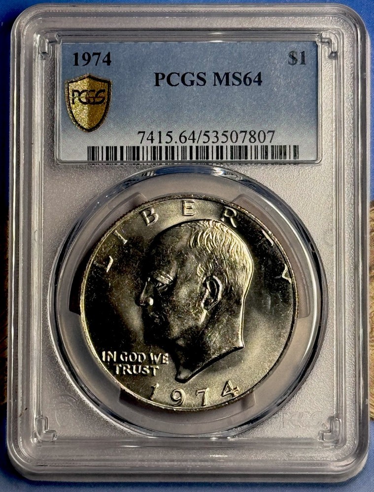 1974 eisenhower dollar PCGS Ms64 Gold Shield