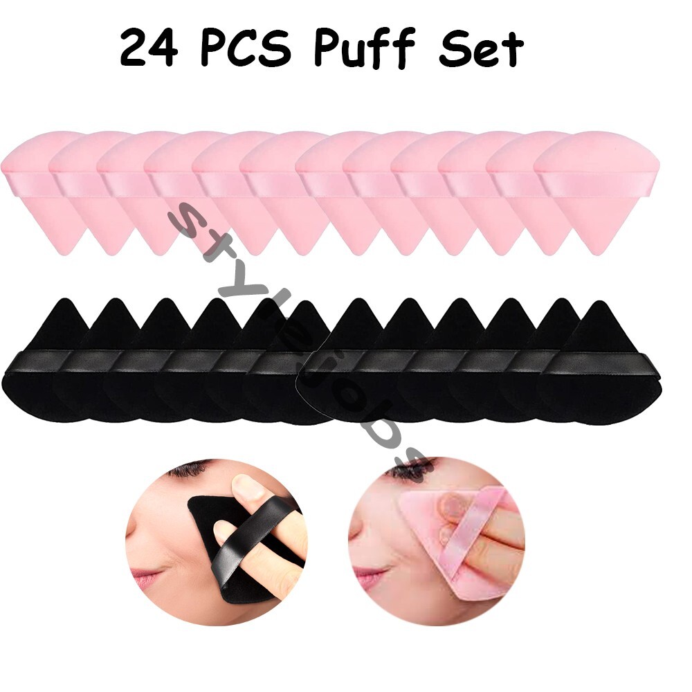 24 PCS Wholesale Bulk Triangle Powder Puff Set