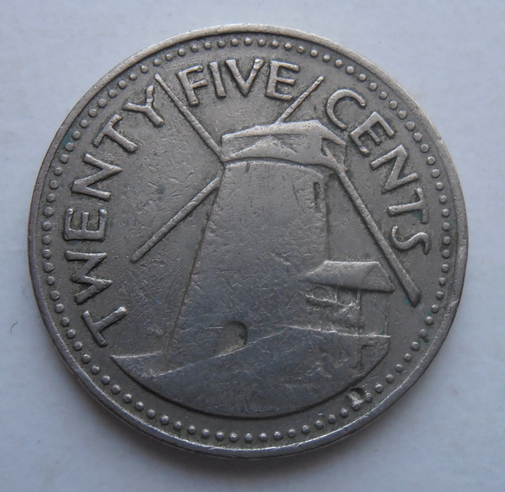 BARBADOS 25 CENTS 1973