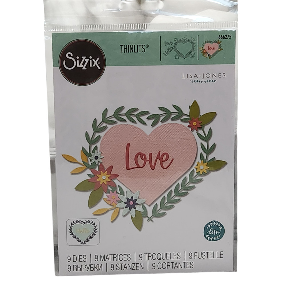 Sizzix Thinlits 9pc Hello Love #666275 by Lisa Jones Brand New Retired