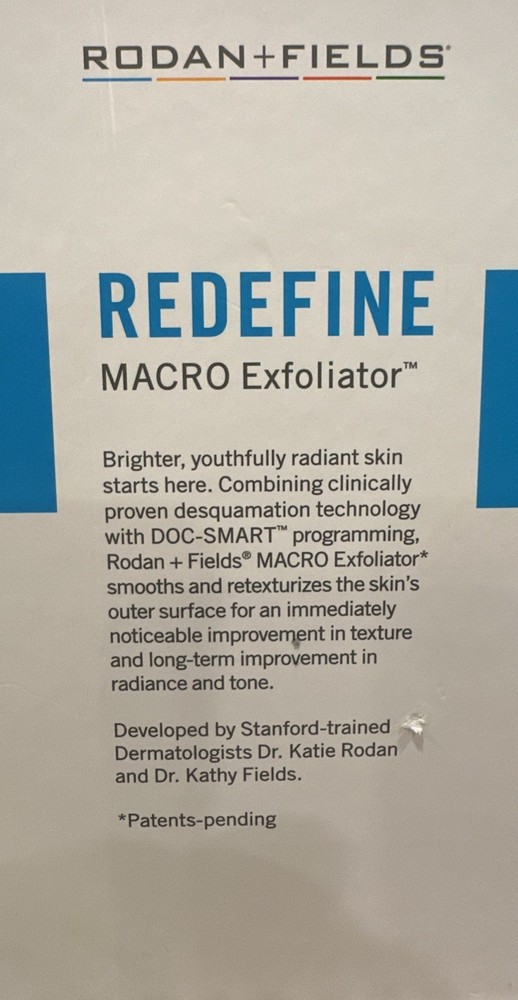 Rodan + Fields Redefine Macro Exfoliator Device With User Guide & Accessories