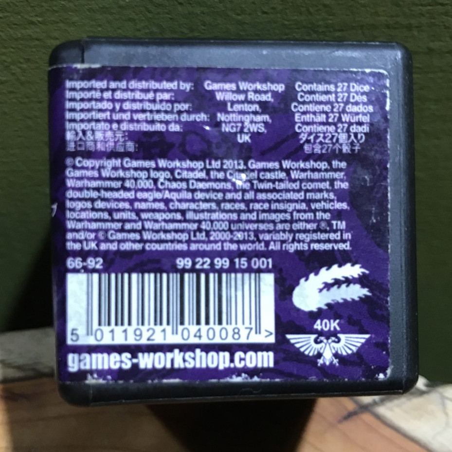 OOP Warhammer Games Workshop 40k Slaanesh Dice Cube Sealed READ DESCRIPTION
