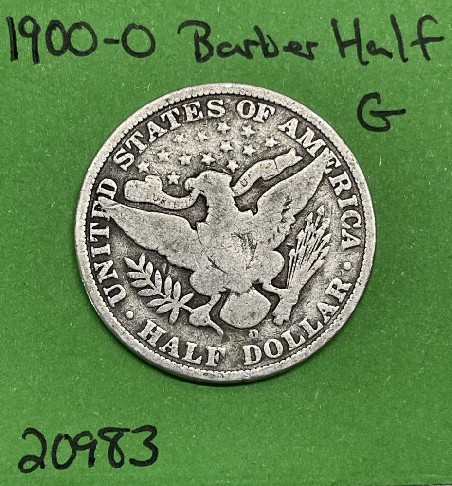 1900 O Barber Half Dollar 50c 90% Silver Good