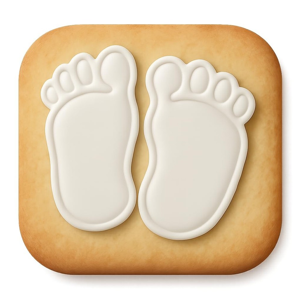 Curled Chibi Feet Cookie Cutter & Stamp - 4x4