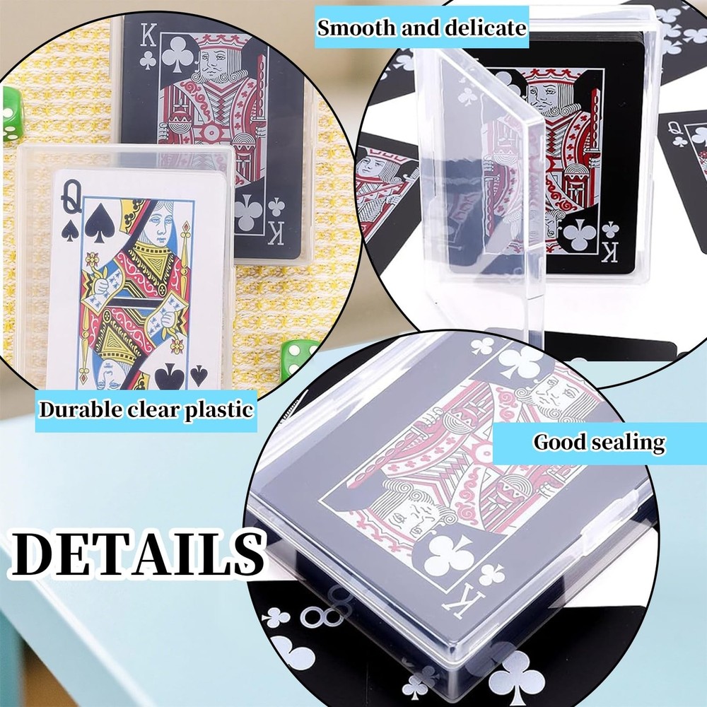 24 Pack Playing Card Case, Clear Playing Cards Deck Boxes, Empty Deck Cases, ...