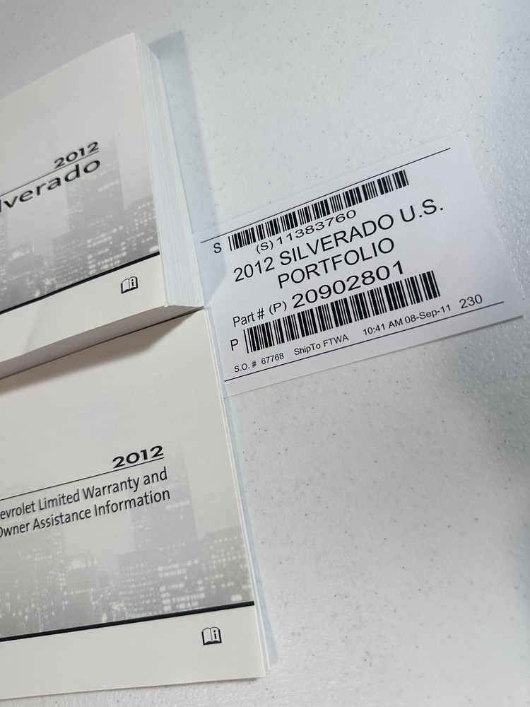 2012 Chevrolet Silverado Owner's Manual Set