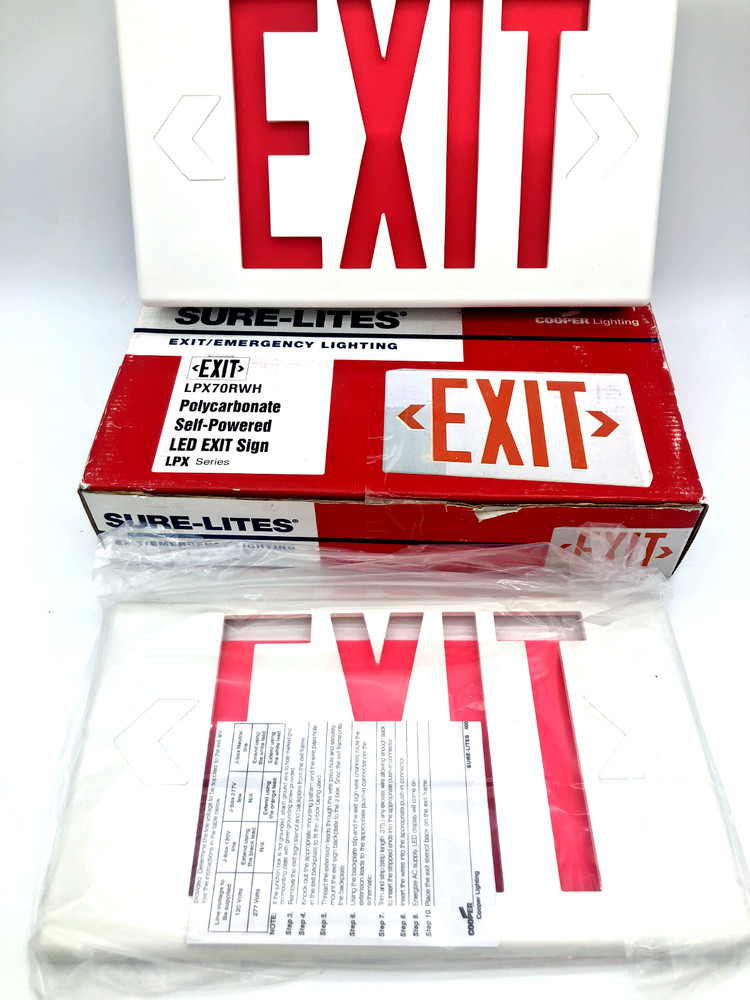 Cooper Lighting LPX70RWH Exit/Emergency Lighting Self-Powered LED Exit Sign