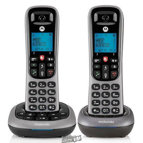 Motorola Cordless Answering System Base and 2 Handsets Black & Silver