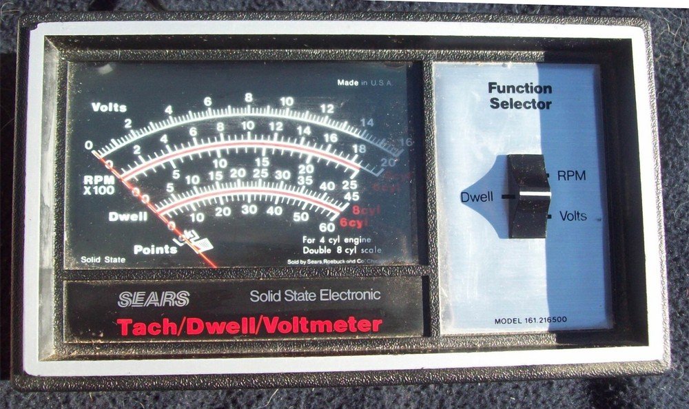 SEARS SOLID STATE ELECTRONIC TACH DWELL VOLTMETER MADE IN USA TESTED - IT WORKS!