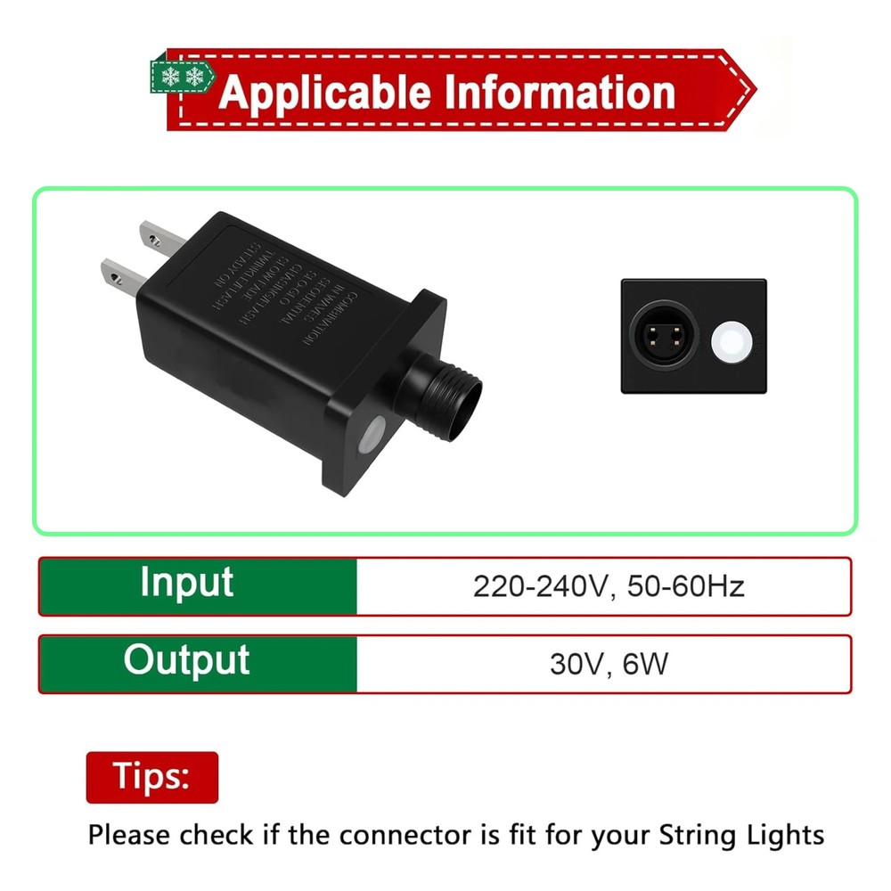 30V 0.2A LED Controller for Halloween String Light Decorations IP44 Waterproof