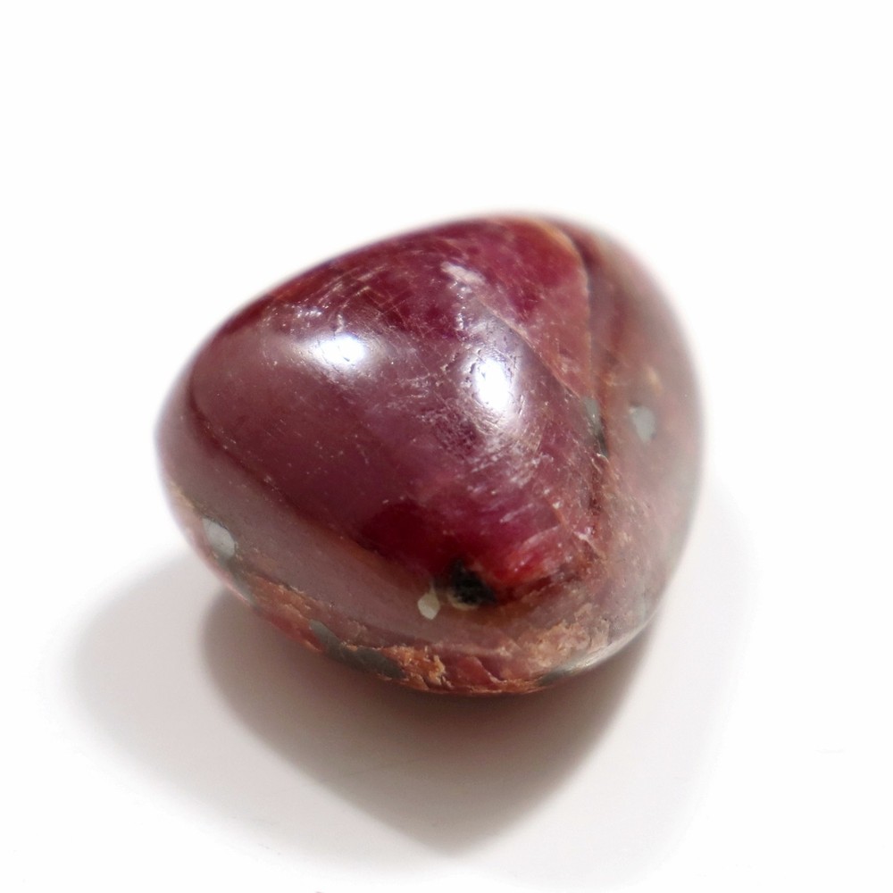 Tumbled Stone: Ruby, Red Corundum from India, Fluorescent (RUB54)