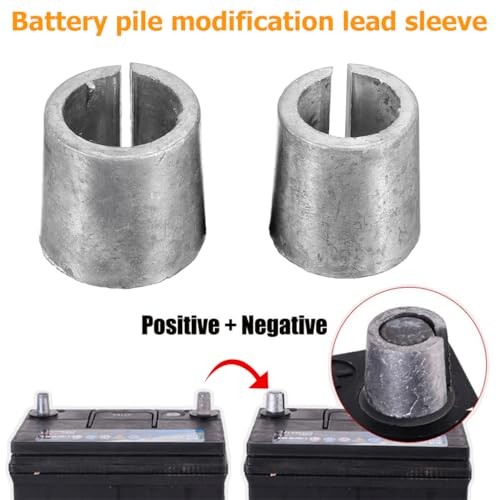 2PCS Car Battery Post Terminal Shims, Lead Automobile Anode Cathode Sleeves,
