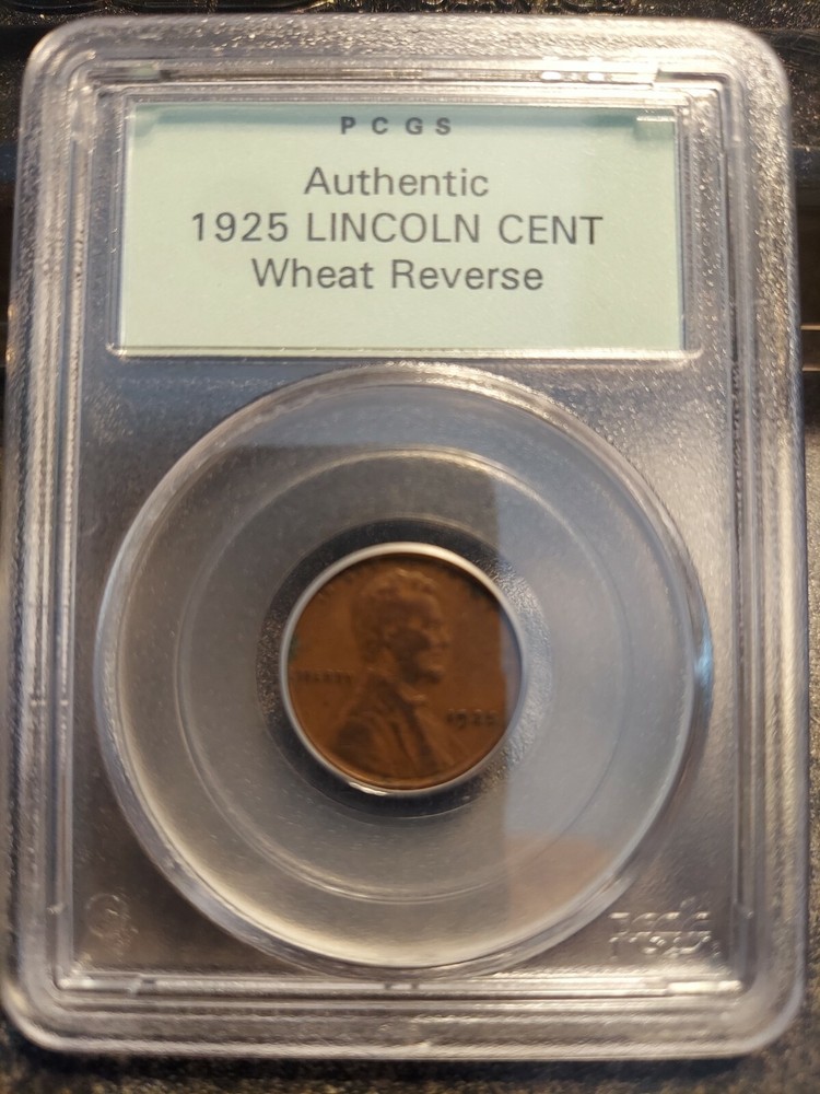 LINCOLN CENT PCGS OGH OLD SAMPLE SLAB AUTHENTIC 1925