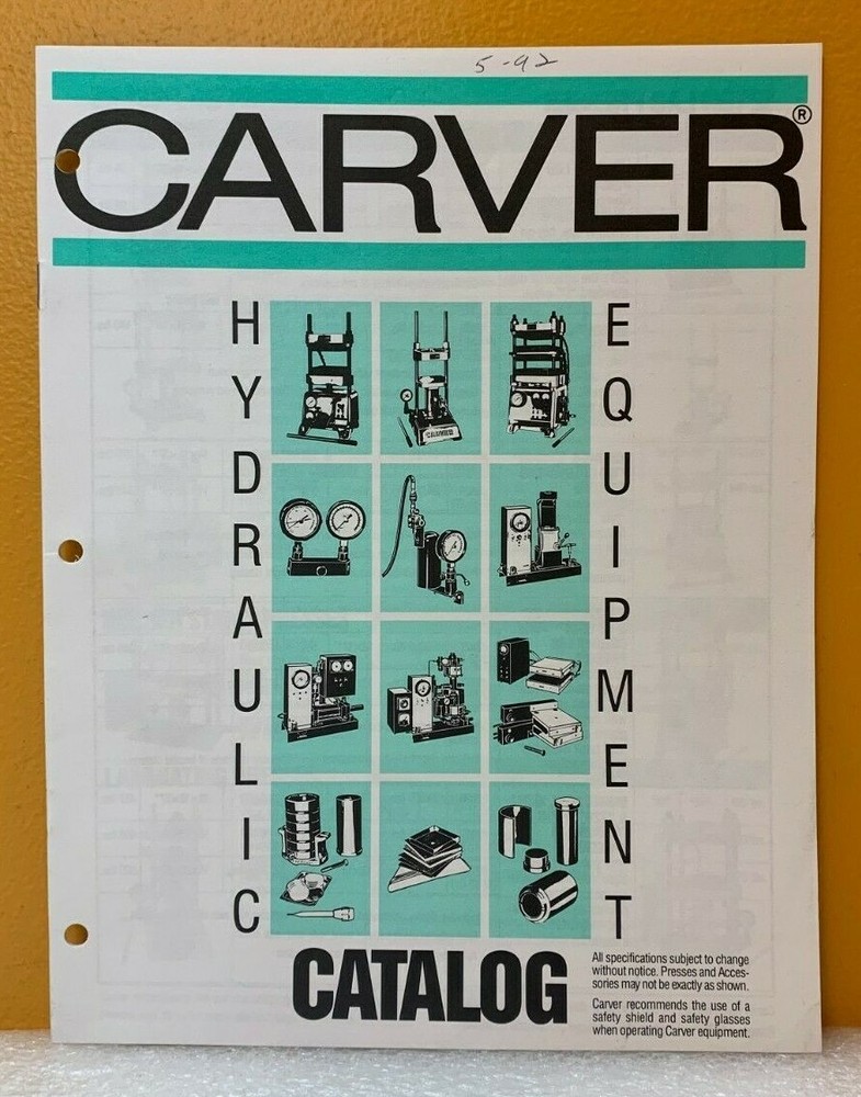 Carver Hydraulic Equipment Catalog.
