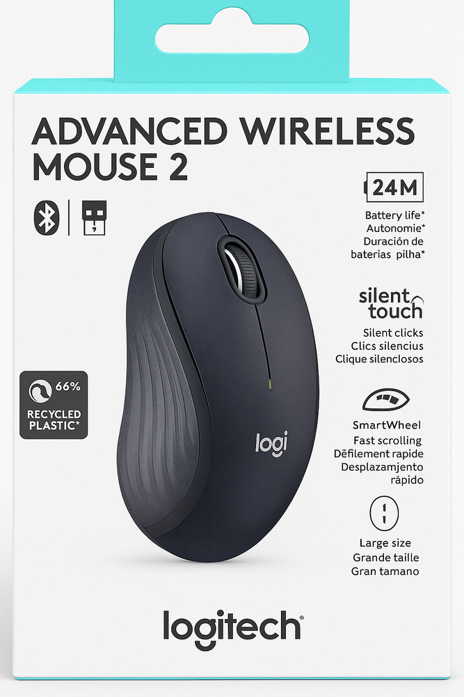 Logitech Advanced Wireless Mouse 2  Silent Touch Wireless Bluetooth