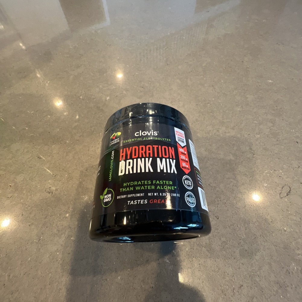Clovis Essential Electrolytes HYDRATION DRINK MIX Cherry Limeade 30 Servings
