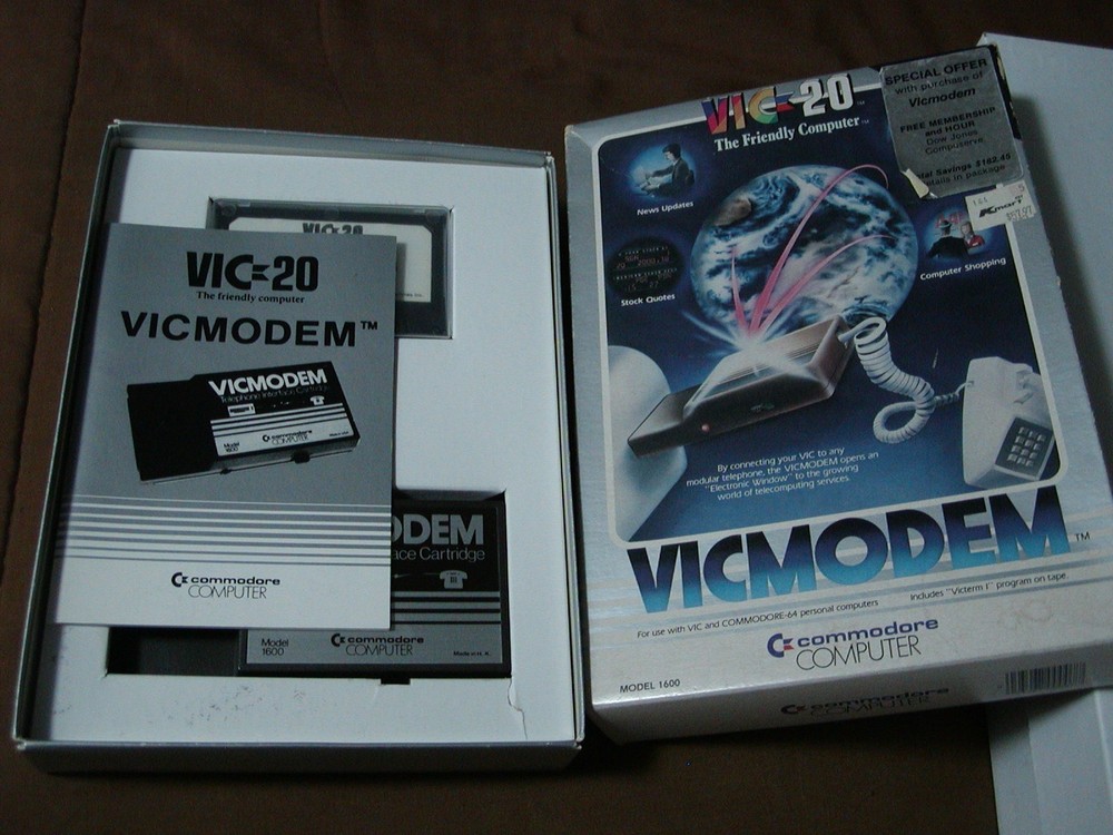 Commodore VIC 20 VICMODEM Model 1600 in Original Box, Sold AS-IS Untested