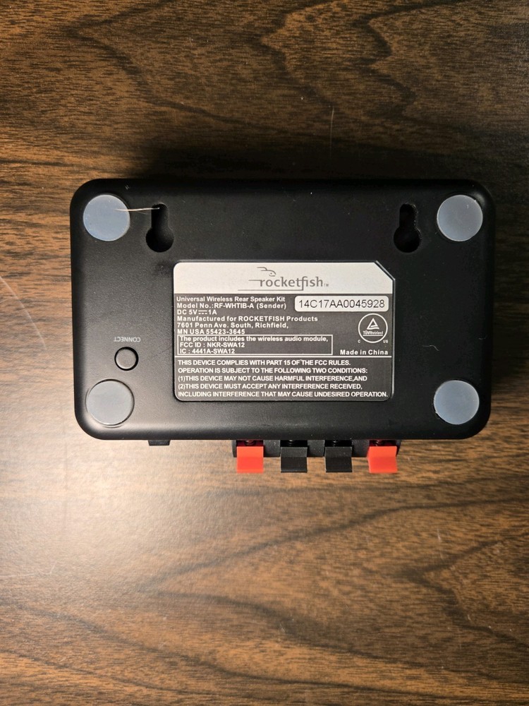 Rocketfish RF-WHTIB-A Receiver Universal Wireless Transmitter Rear Speaker Kit