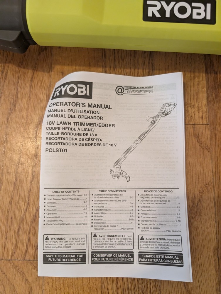 RYOBI ONE+ 18V 10 in. Cordless String Trimmer/Edger Tool Only PCLST01